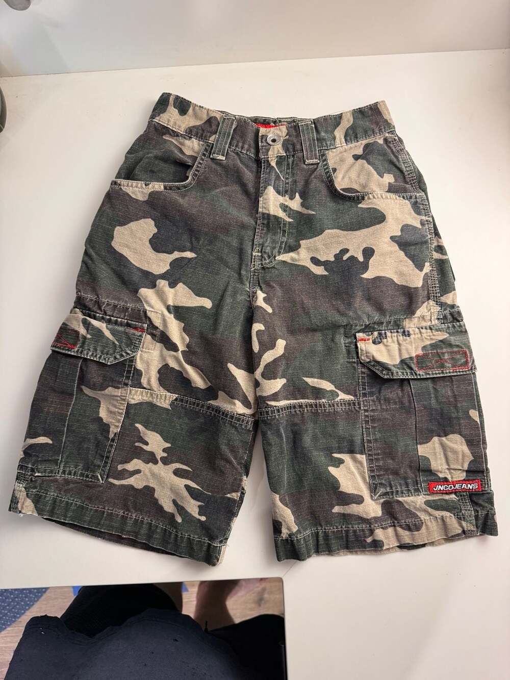Jnco Camouflage Cargo Shorts Green Camo Y2K KIDS size 10